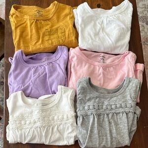 Carter's long Sleeve Tees - Mustard, White, Purple, Pink, Gray 12 months
